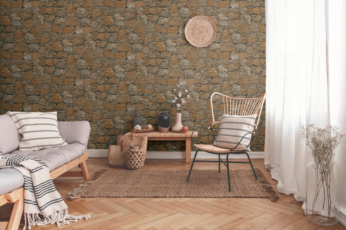 A.S.Creation Vliestapete braun grau beige B/H/D: ca. 53x1005x9,8 cm Vliestapete - beige/braun (9,80/1005,00cm) - A.S.Creation