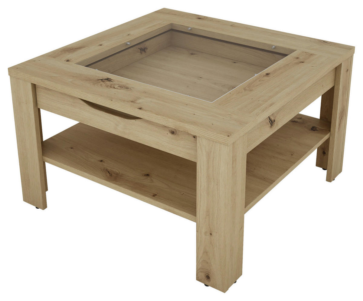 Couchtisch RALPH Eiche Artisan Nachbildung B/H/T: ca. 67x43x67 cm RALPH - Eiche (67,00/43,00/67,00cm) - byLIVING