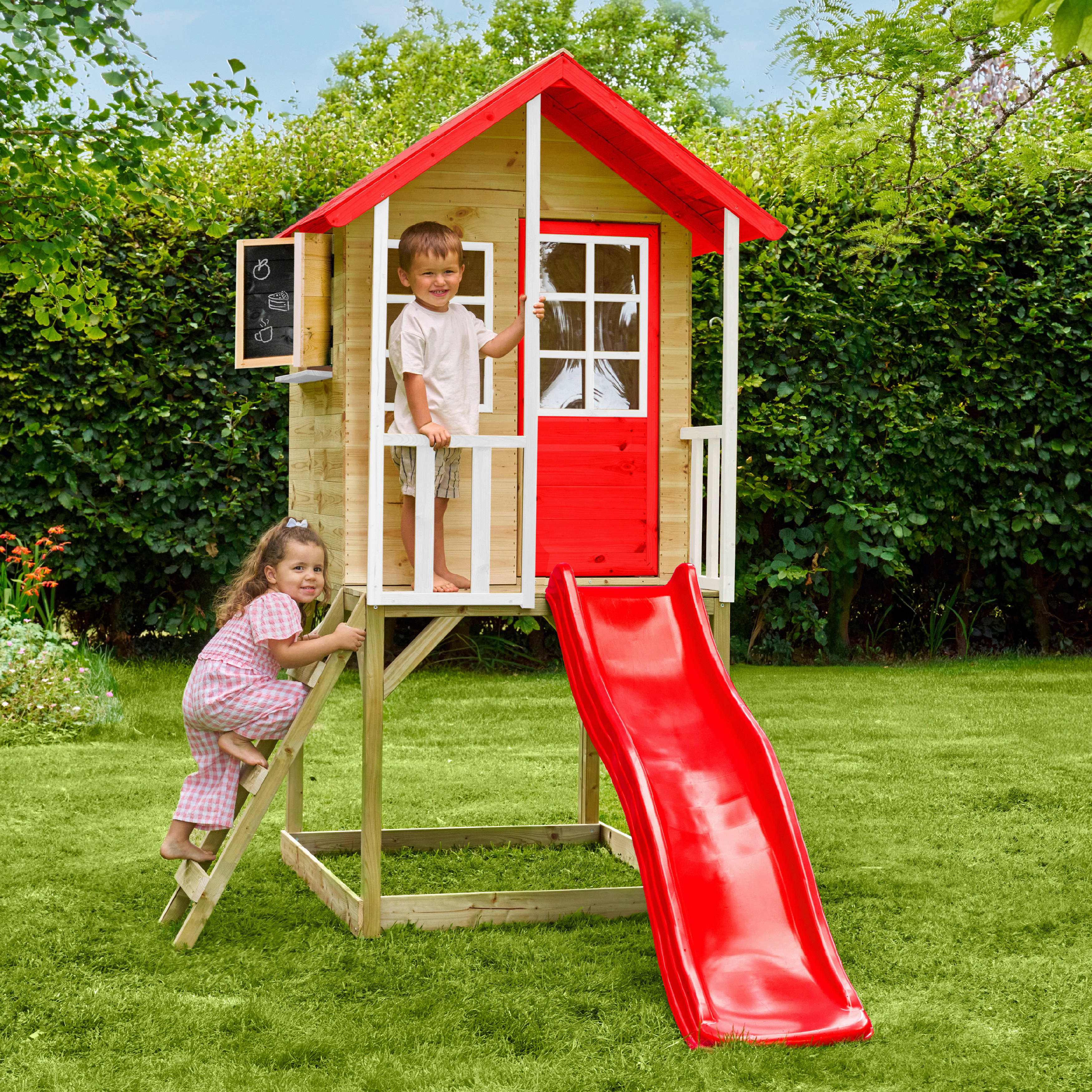 Zwerkules Spielhaus Lolla natur B/H/L: ca. 148x224x270 cm Lolla - weiß/natur (270,00/148,00/224,00cm) - Zwerkules
