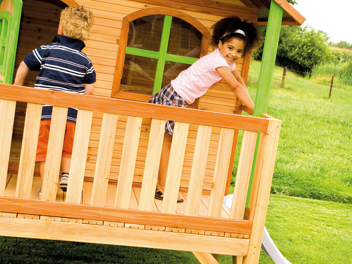 AXI Spielhaus Stef grün B/H/L: ca. 349x233x212 cm Stef - braun/weiß (212,00/349,00/233,00cm) - AXI