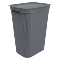 Rotho Wäschebox schwarz B/H/L: ca. 34x52,9x43,1 cm Wäschebox_Brisen 50l - schwarz (43,10/34,00/52,90cm) - Rotho
