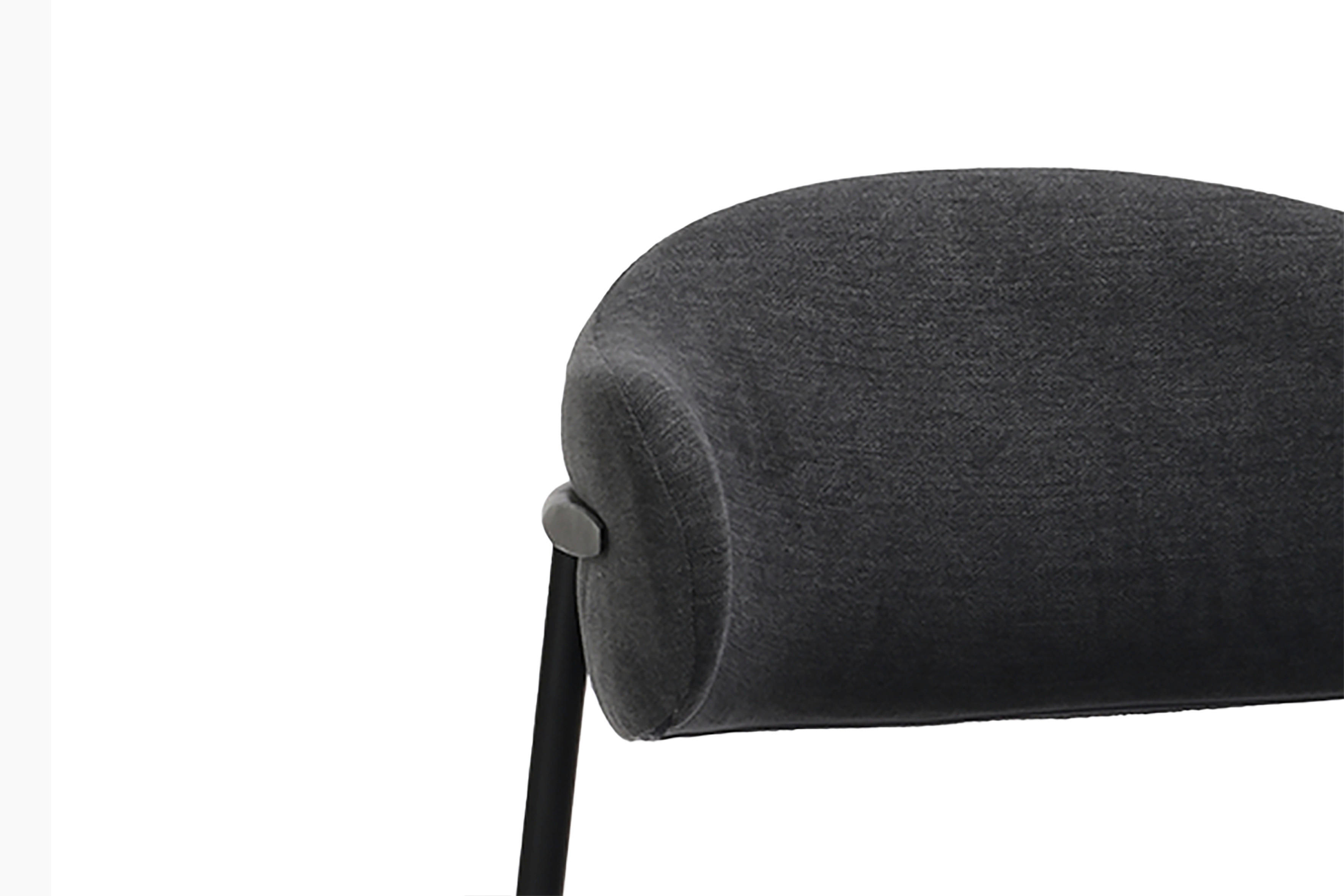 Stuhl JERSEY 2er-Set. dunkelgrau Webstoff B/H/T: ca. 58x78x54,5 cm JERSEY 2er-Set. - schwarz/dunkelgrau (58,00/78,00/54,50cm) - byLIVING