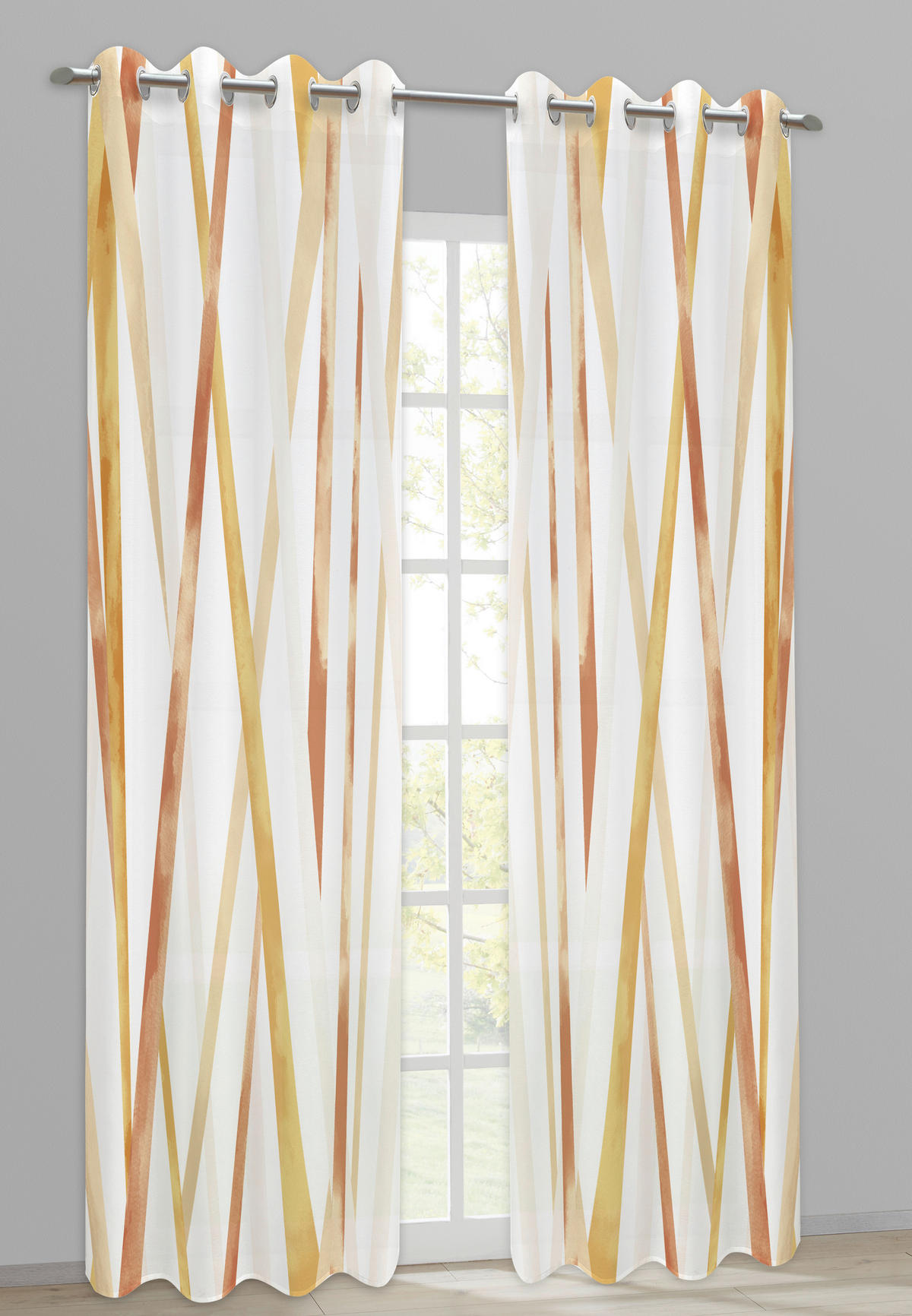 Ösenvorhang Melanie terra B/L: ca. 135x245 cm Melanie - terra (135,00/245,00cm) - silver edition