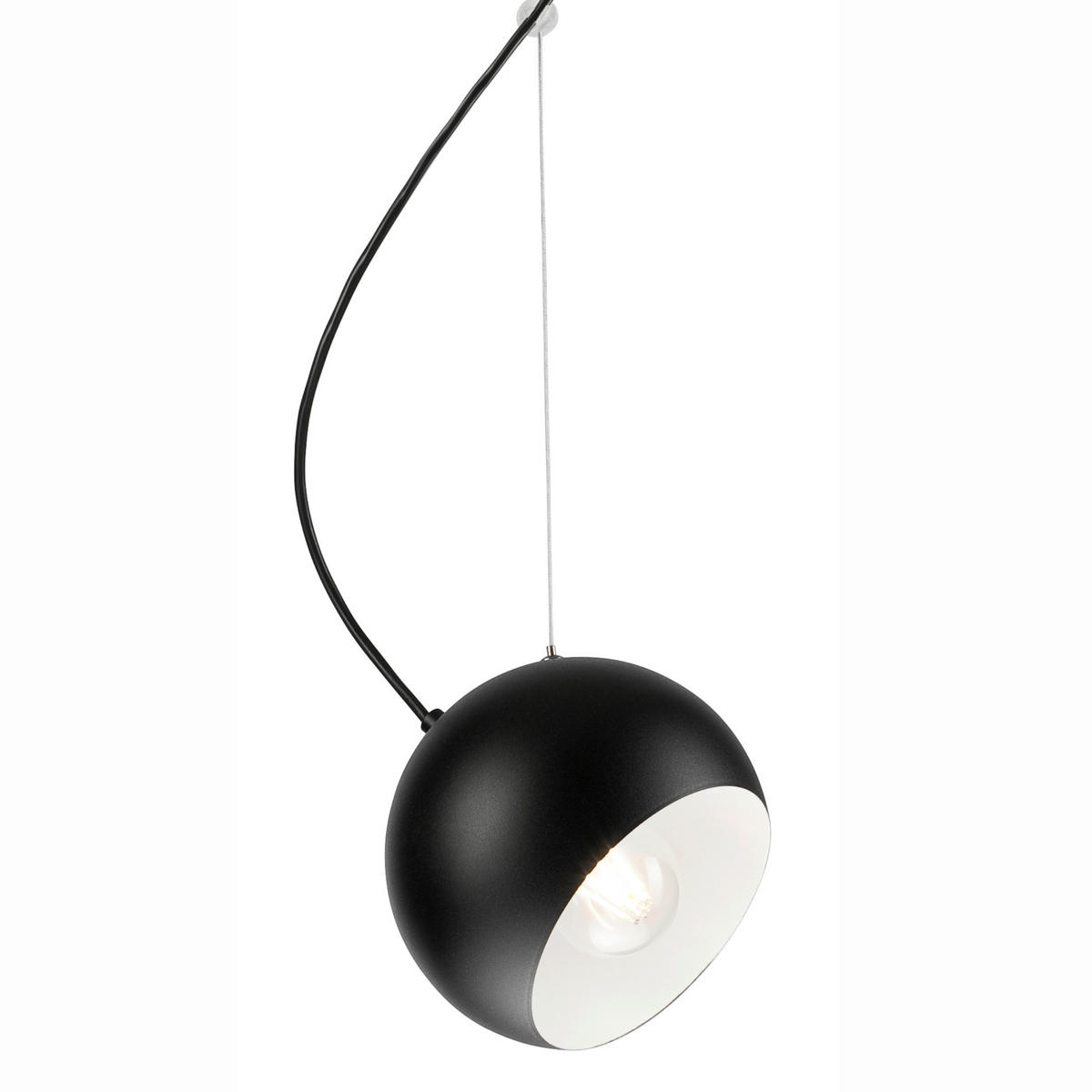 Lamkur Pendelleuchte INEZ 37462 schwarz Stahl H/L: ca. 85x17 cm E27 1 Brennstellen Inez - schwarz (17,00cm) - Lamkur