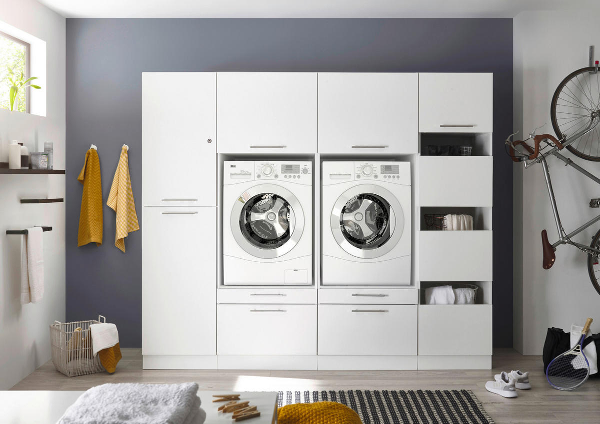 Respekta Hauswirtschaftsraum-Set Clara weiß matt B/H/T: ca. 234,8x200x67,6 cm Clara - weiß (234,80/200,00/67,60cm) - Respekta