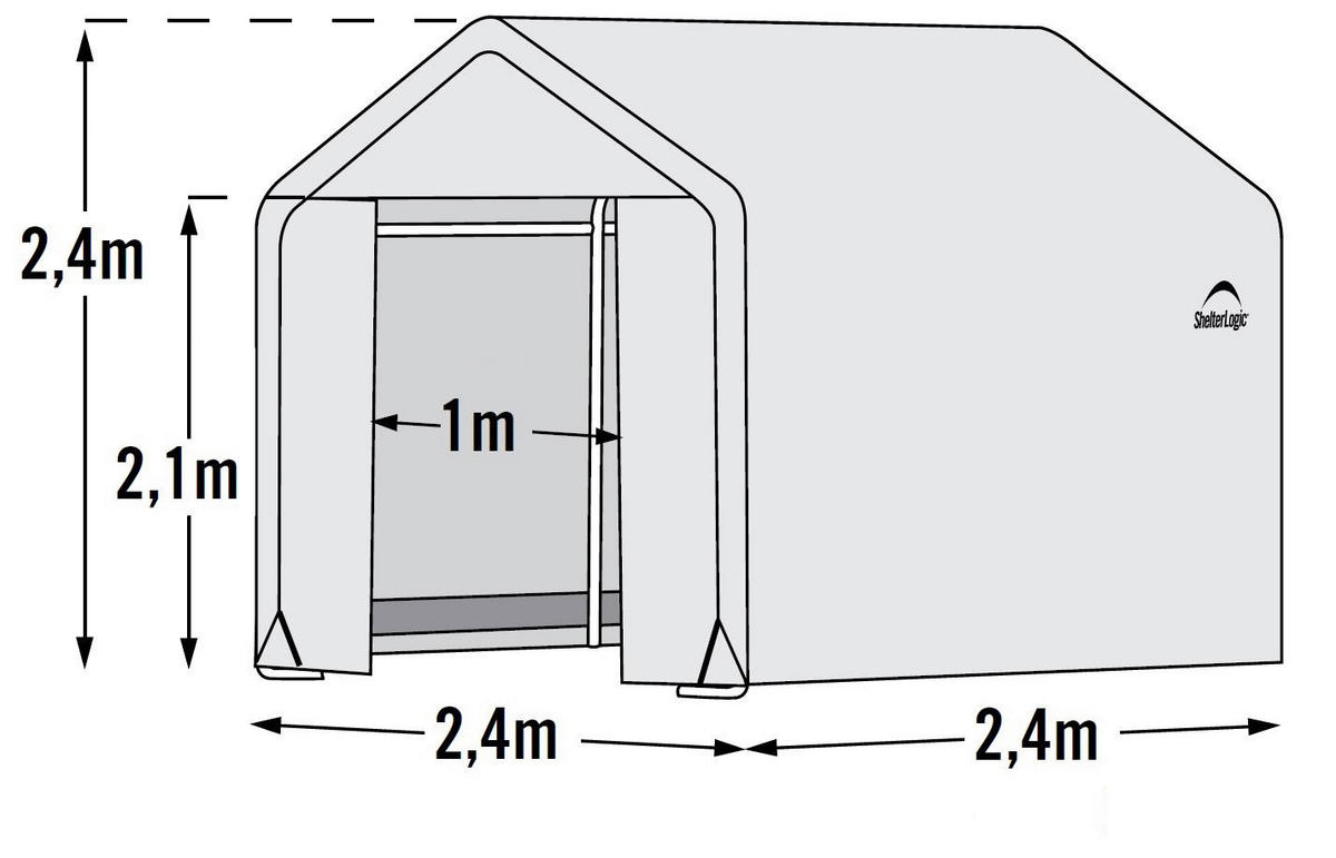 ShelterLogic Gewächshaus 5,76m² B/H/L: ca. 240x240x240 cm 5,76m² - weiß (240,00/240,00/240,00cm) - ShelterLogic