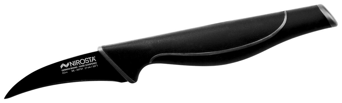 NIROSTA Schälmesser schwarz Edelstahl L: ca. 19 cm Schälmesser_Wave - schwarz (19,00cm) - NIROSTA