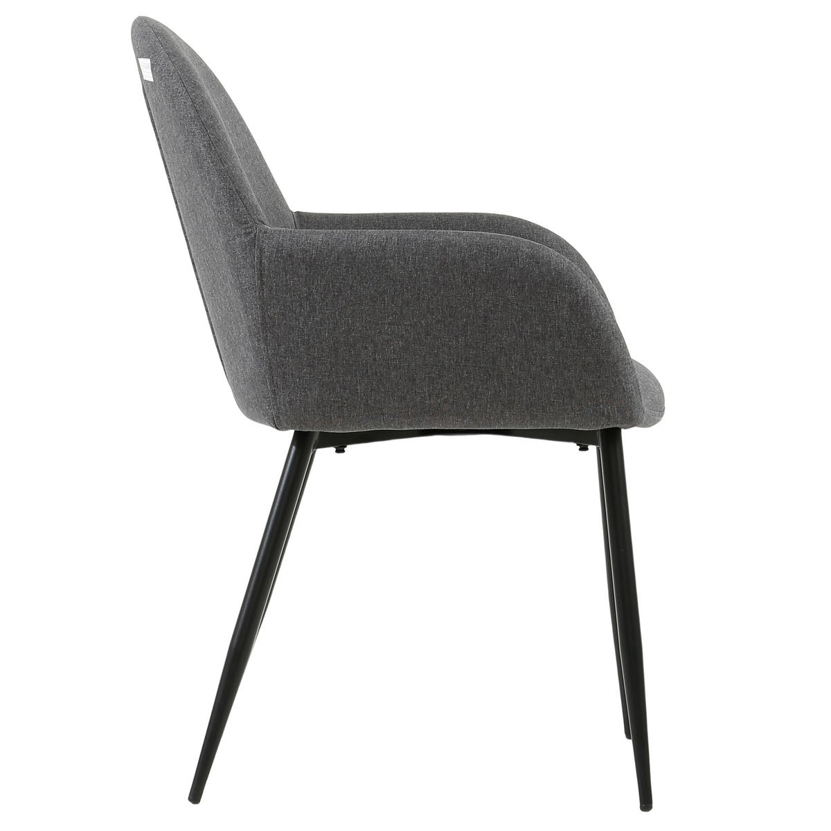 Armlehnstuhl Martha anthrazit schwarz Webstoff Metall B/H/T: ca. 58x84x49 cm Martha - schwarz/anthrazit (58,00/84,00/49,00cm)