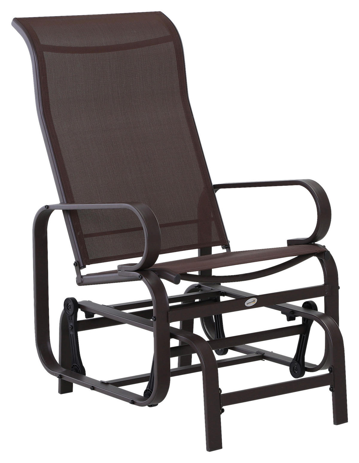 Outsunny Schaukelstühle braun Metall B/H/T: ca. 60x105x73 cm Schaukelstuhl - braun (60,00/105,00/73,00cm) - Outsunny