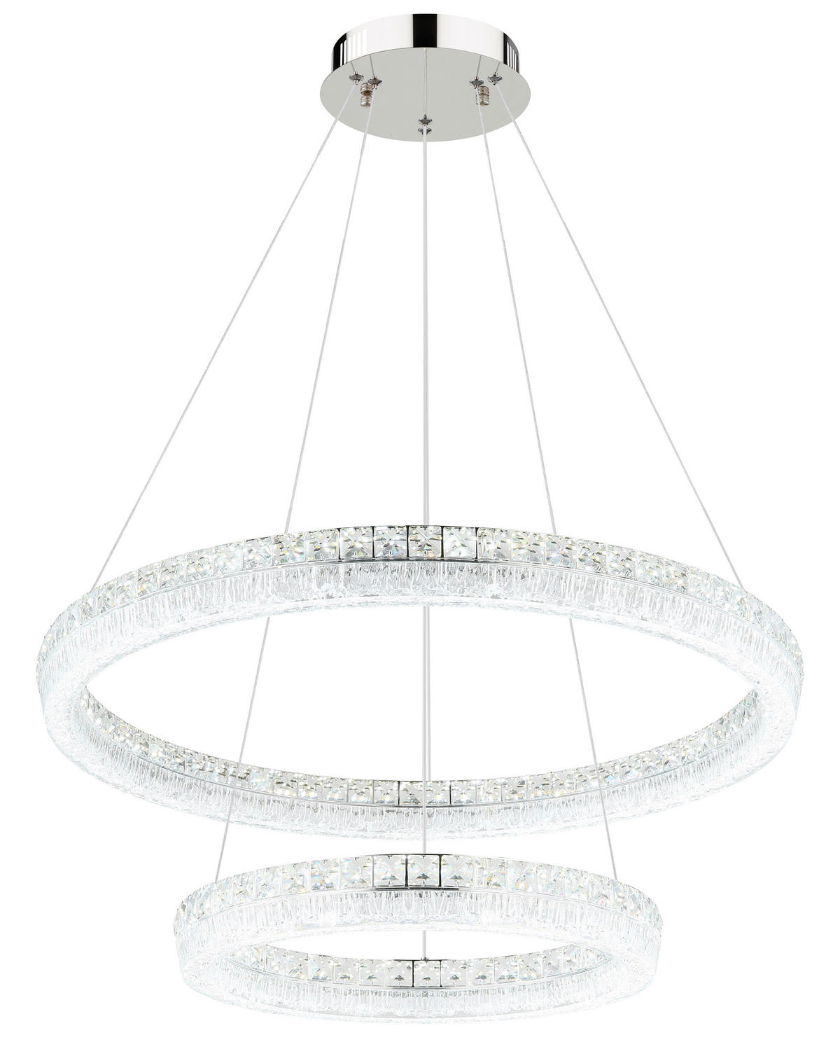 GLOBO Hängeleuchte klar Chrom Acryl Metall Glas H/D: ca. 120x80 cm 1.0 Brennstellen Laurel - klar/Chrom (80,00/120,00cm) - GLOBO