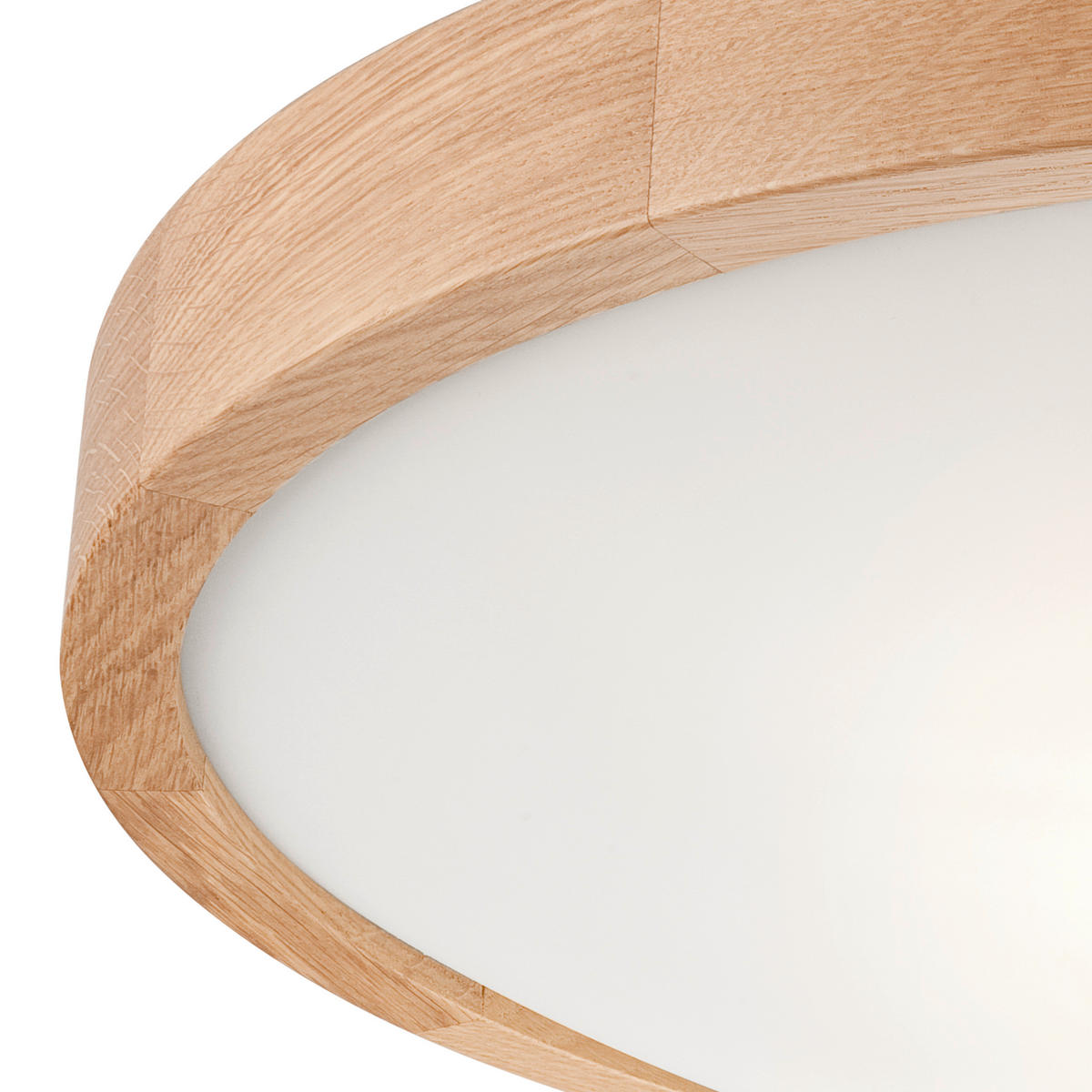 Lamkur Deckenleuchte ANELLO 41308 Eiche Glas Holz H/L: ca. 8x47 cm E27 3 Brennstellen Anello - Eiche (47,00cm) - Lamkur