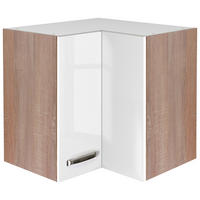 Eckhängeschrank Valero weiß Hochglanz B/H/T: ca. 60x54,8x32 cm Valero - Eiche/weiß (60,00/54,80/32,00cm) - Flex-Well