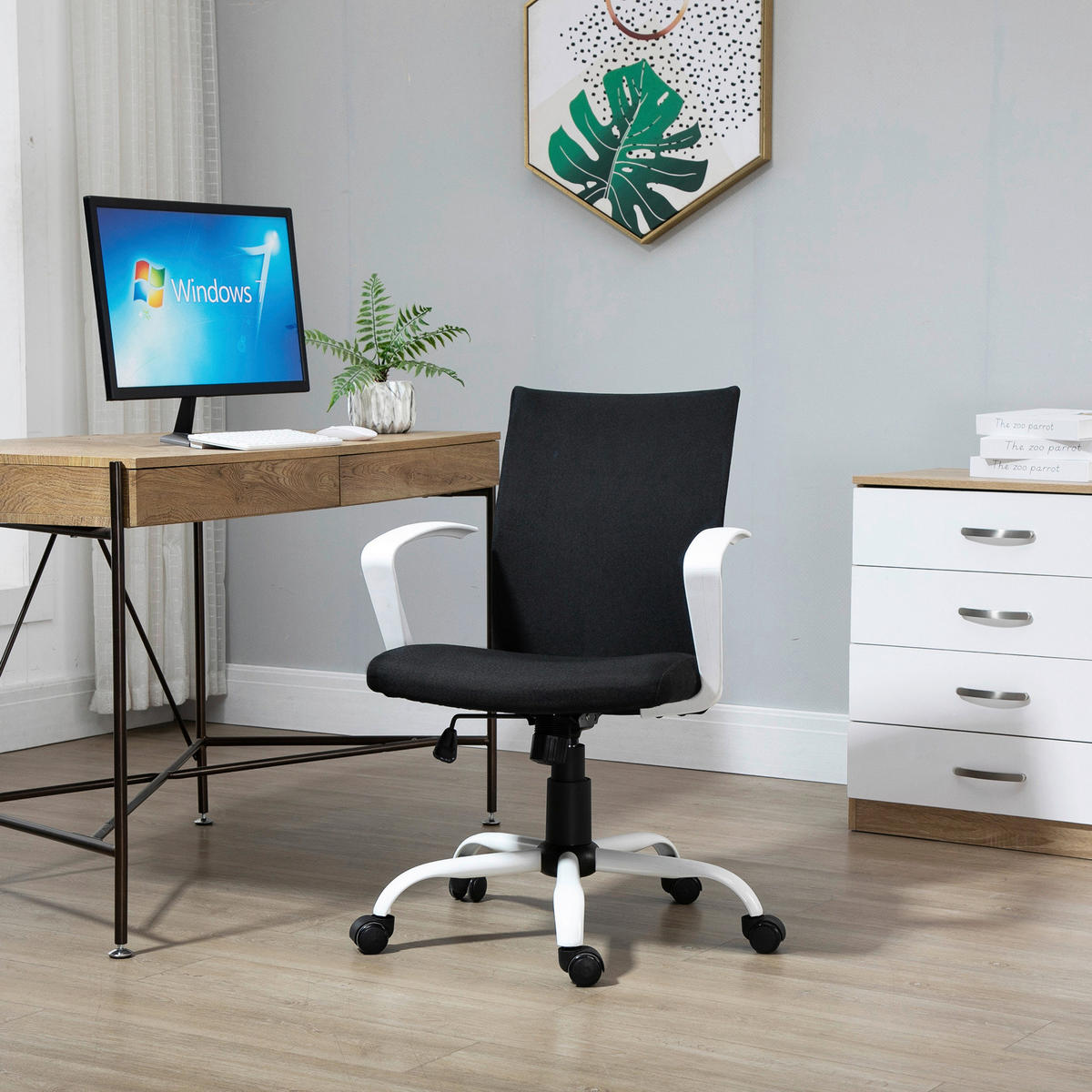 Drehstuhl 921-540BK schwarz 921-540BK - schwarz (61,00/89,00/61,00cm) - Vinsetto