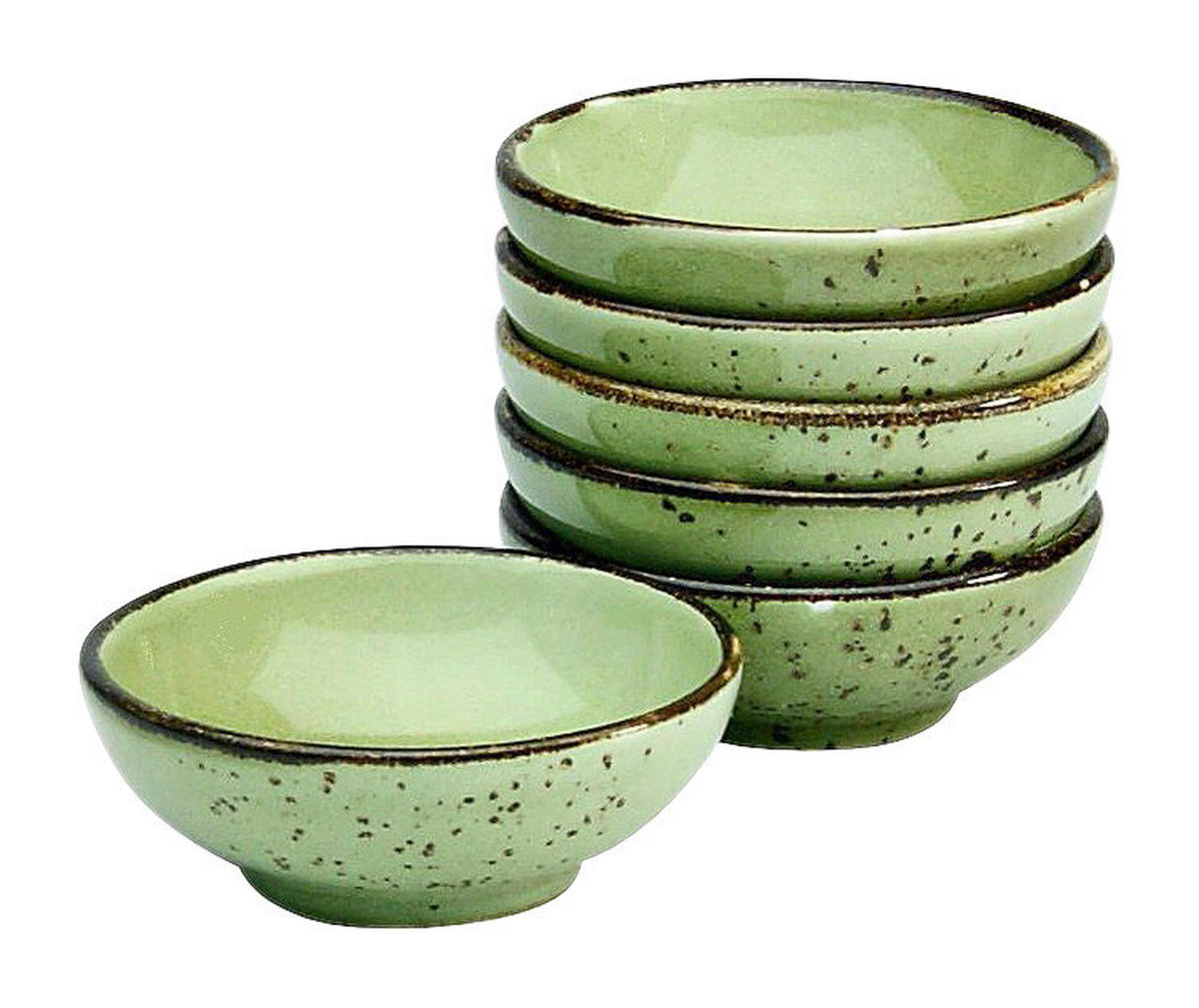 CreaTable Schalen-Set NATURE COLLECTION grün Steinzeug D: ca. 8 cm NATURE COLLECTION - grün (8,00cm) - CreaTable