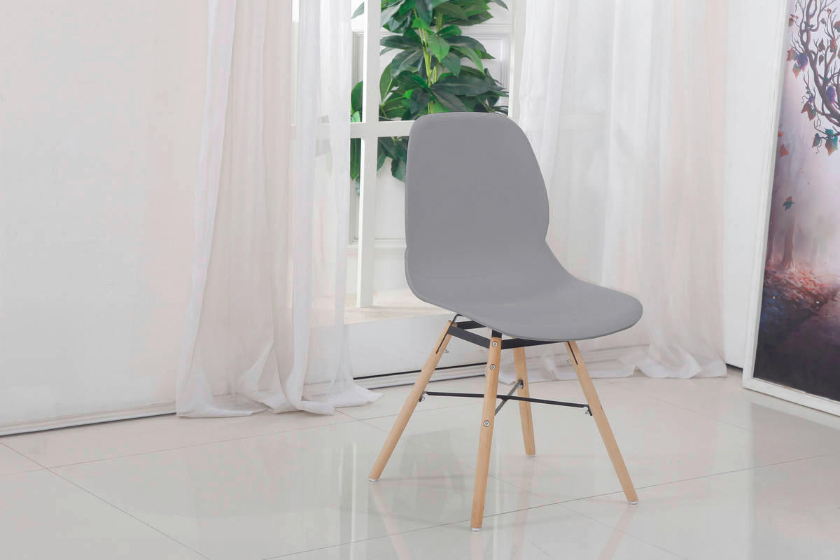 Stuhl Amy 100 2er grau Kunststoff B/H/T: ca. 45x82x53,5 cm Amy 100 2er - Eiche/grau (45,00/82,00/53,50cm) - 360 Living