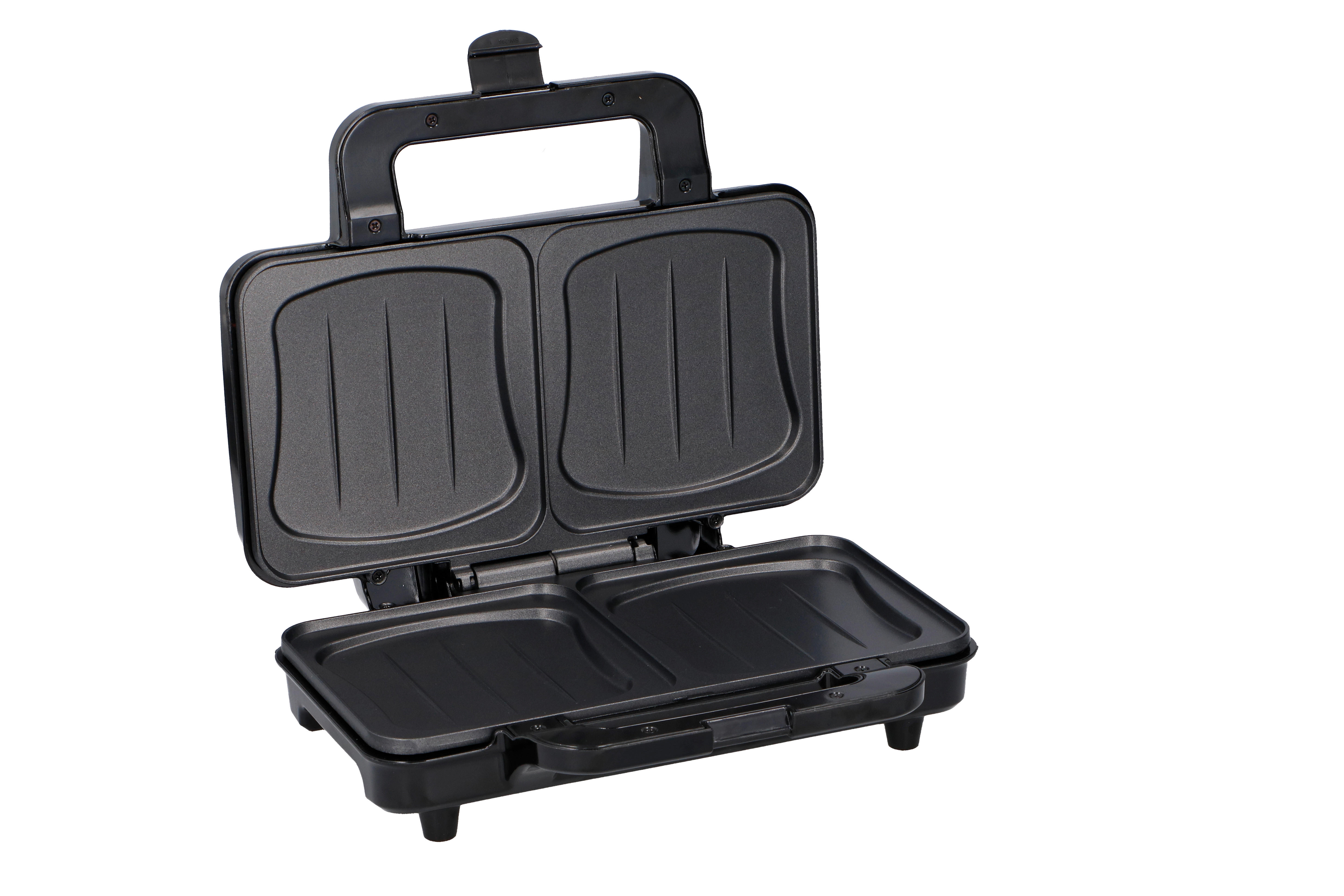 Sandwichtoaster silber schwarz B/H/L: ca. 12x26,5x31,5 cm Sandwichtoaster_XL - schwarz/silber (31,50/12,00/26,50cm)