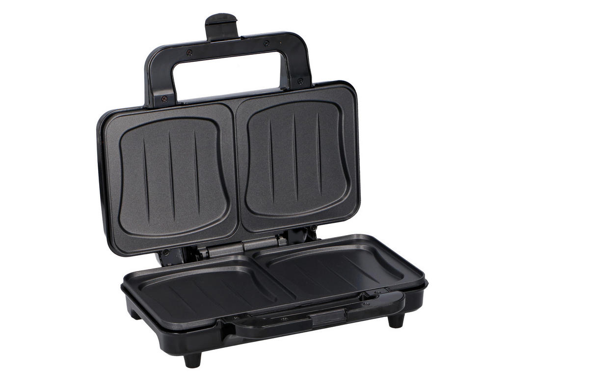 Sandwichtoaster silber schwarz B/H/L: ca. 12x26,5x31,5 cm Sandwichtoaster_XL - schwarz/silber (31,50/12,00/26,50cm)