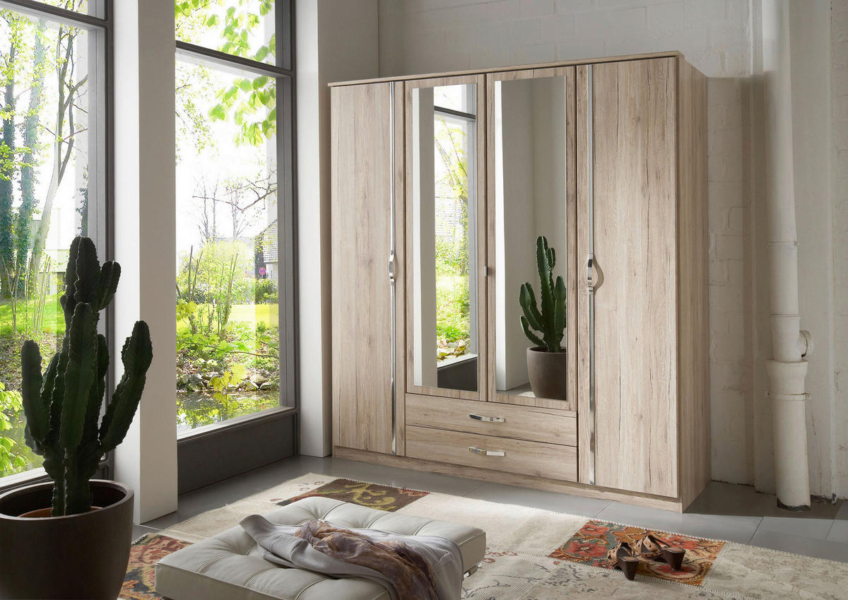 Kleiderschrank Duo San-Remo Nachbildung B/H/T: ca. 180x198x58 cm Duo - Chrom (180,00/198,00/58,00cm)