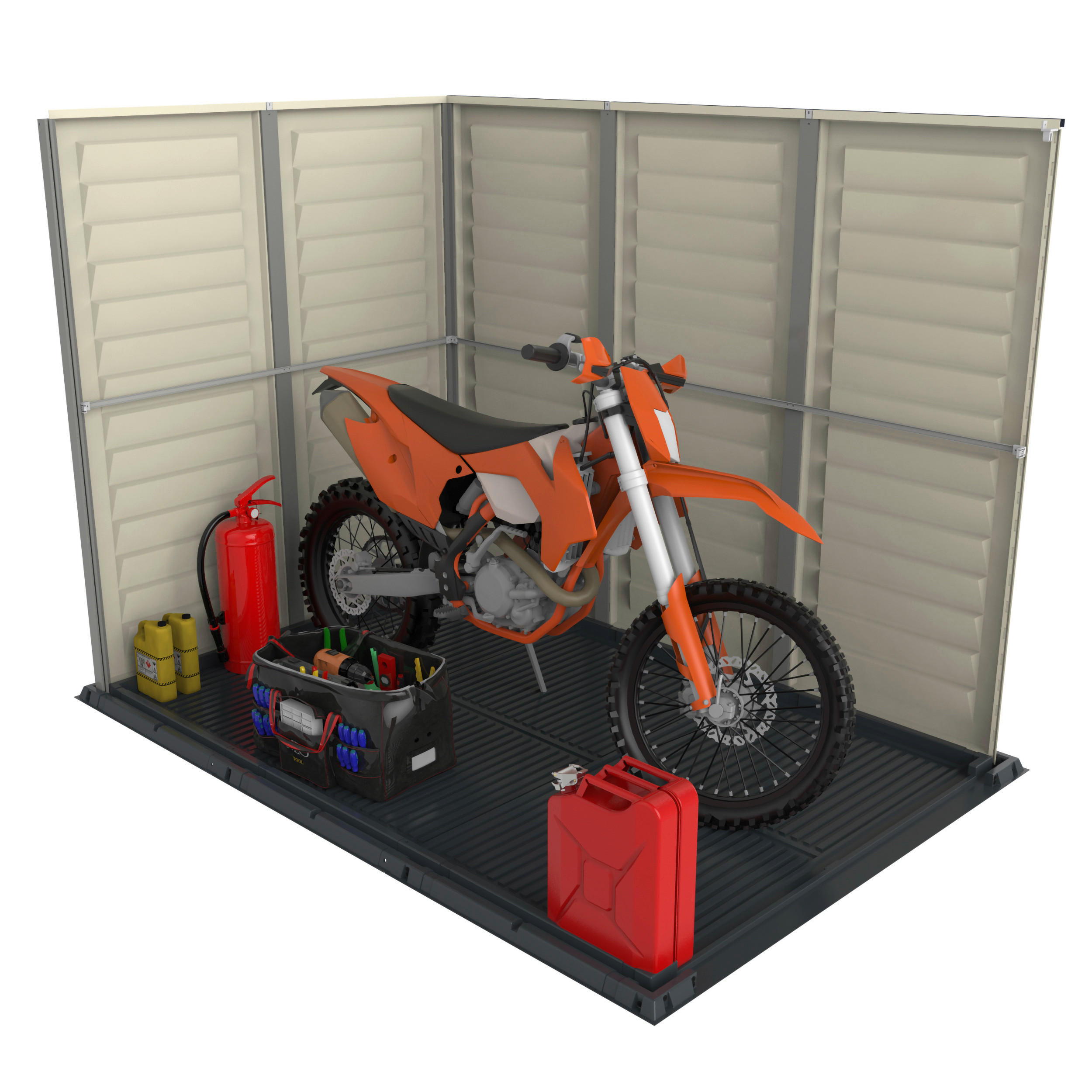 VCM Gerätehaus grau Kunststoff B/H/L: c...