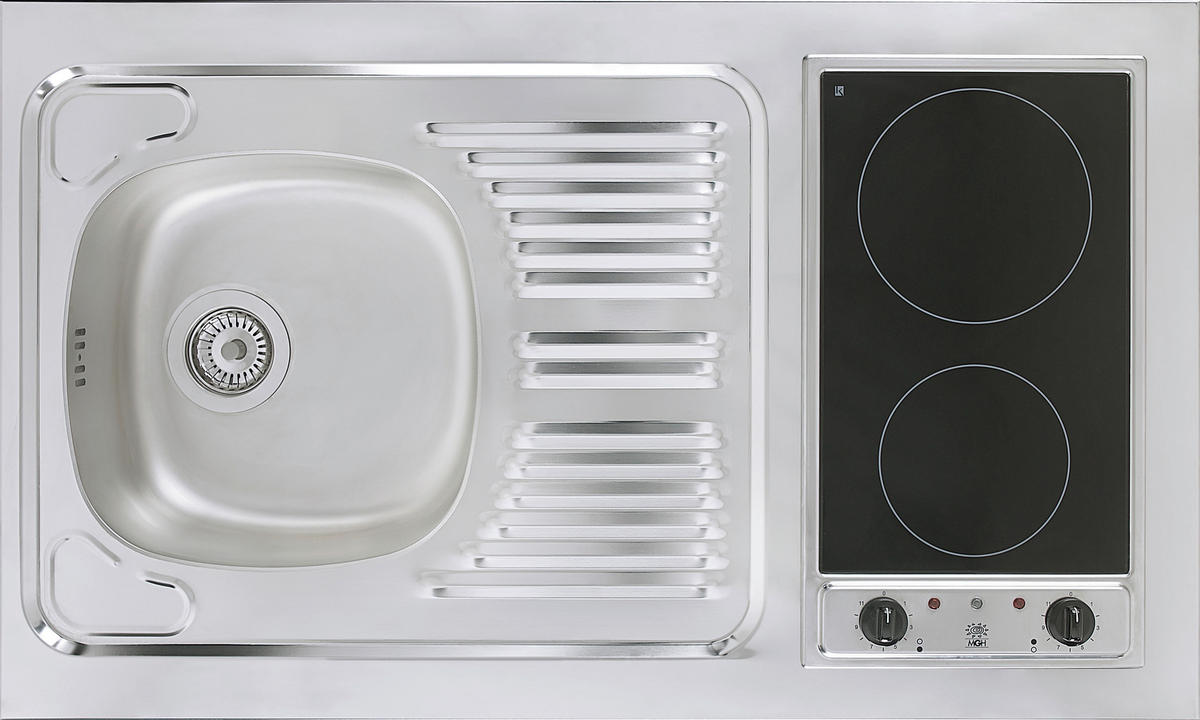 Respekta Miniküche 100 weiß matt B/H/T: ca. 100x200x60 cm 100 - Eiche/weiß (100,00/200,00/60,00cm) - Respekta