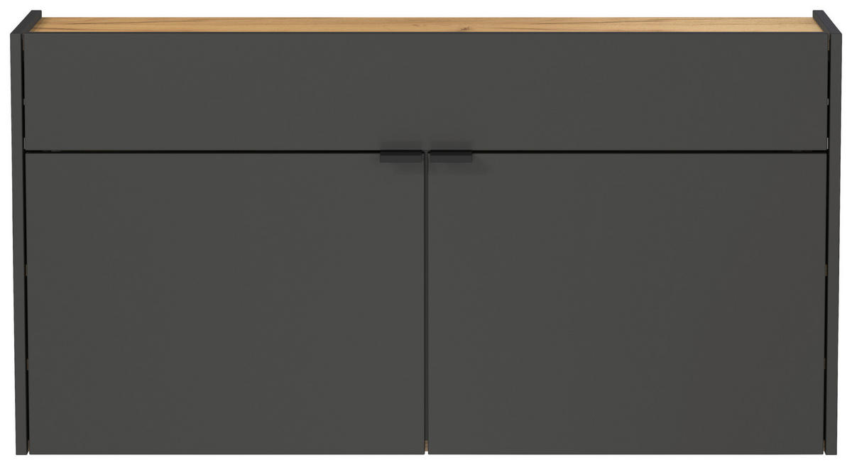 Garderobe 7937-549 Graphit Optik Eiche Navarra Nachbildung B/H/T: ca. 110x200x22 cm 7937-549 - Eiche/Graphit (110,00/200,00/22,00cm) - Germania