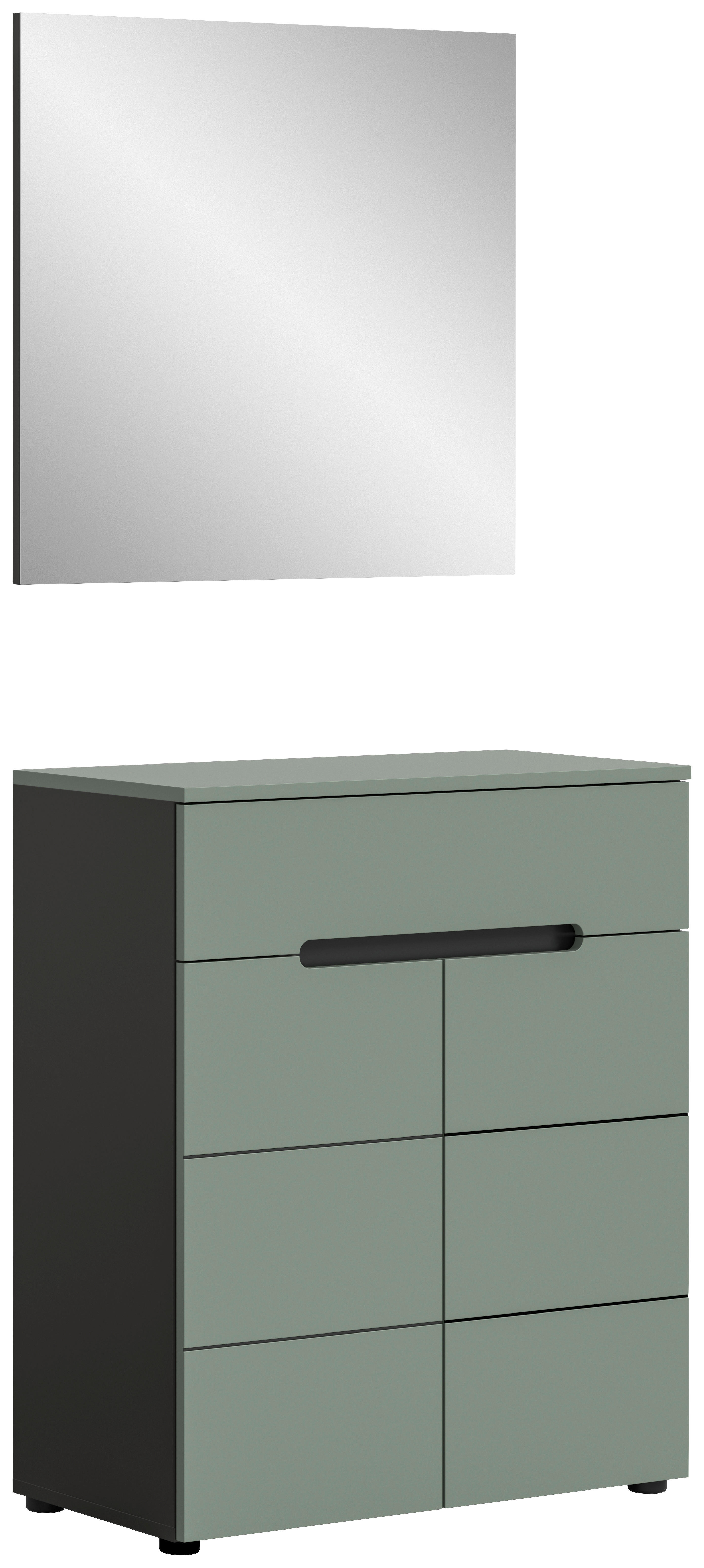 Garderobe Canu grün basaltgrau Nachbildung B/H/T: ca. 80x190x37 cm Canu - basaltgrau/grün (80,00/190,00/37,00cm) - xonox.home