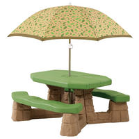 Step2 Kinder-Picknicktisch grün Kunststoff B/H/L: ca. 109x152x103 cm Kinder-Picknicktisch - braun/creme (103,00/109,00/152,00cm) - Step2