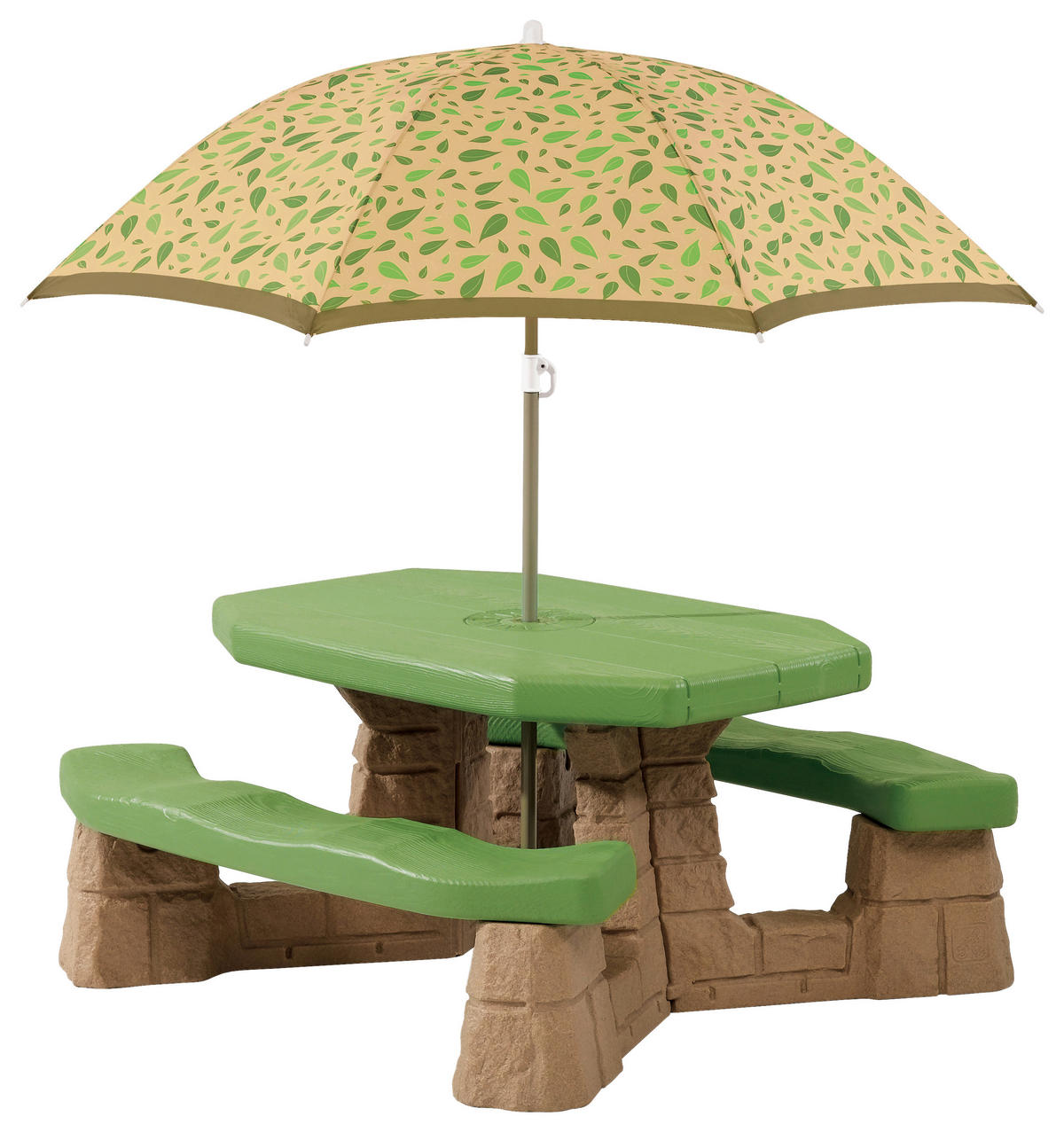 Step2 Kinder-Picknicktisch grün Kunststoff B/H/L: ca. 109x152x103 cm Kinder-Picknicktisch - braun/creme (103,00/109,00/152,00cm) - Step2
