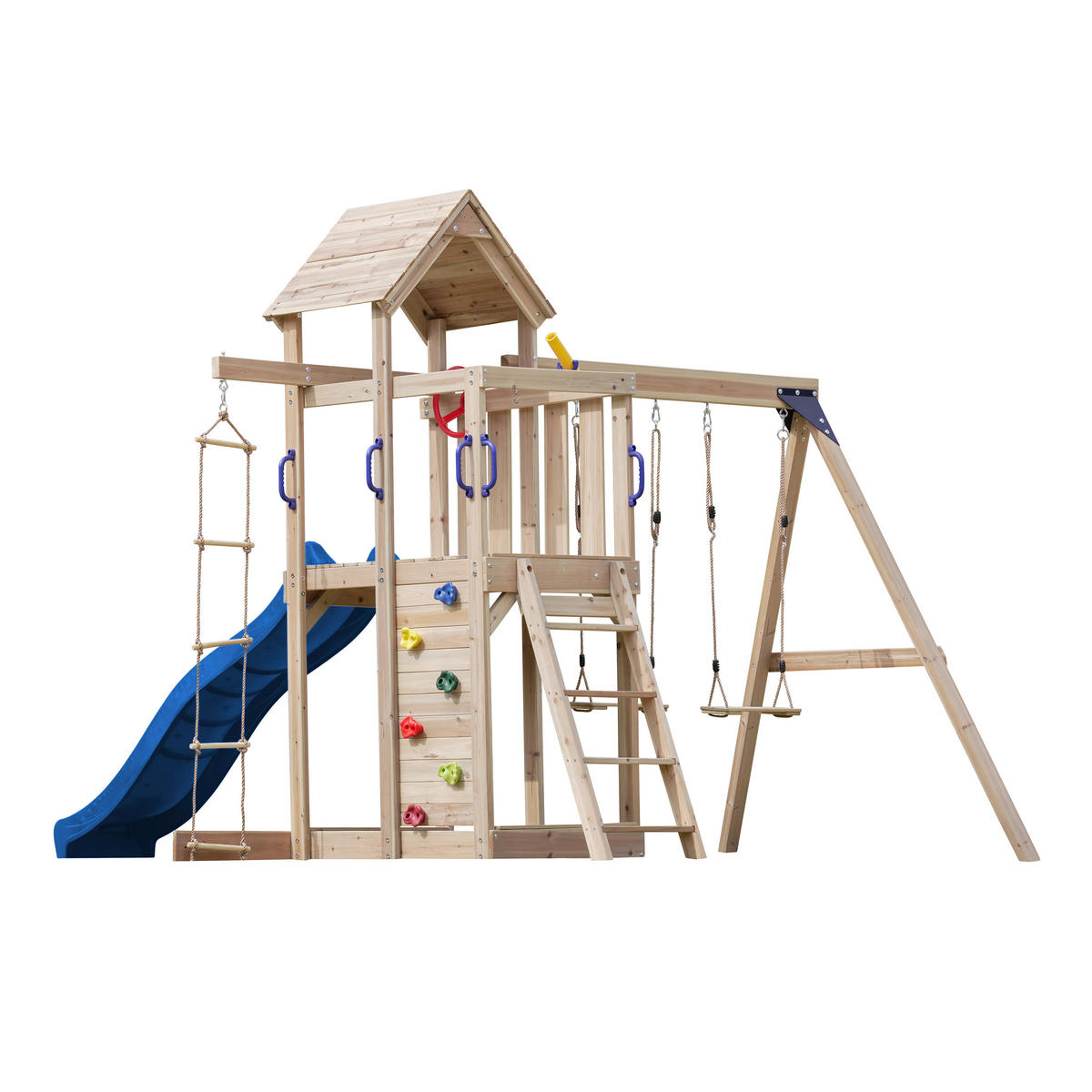 AXI Spielturm Moos blau B/H/L: ca. 342x267x375 cm Moos - braun/blau (375,00/342,00/267,00cm) - AXI
