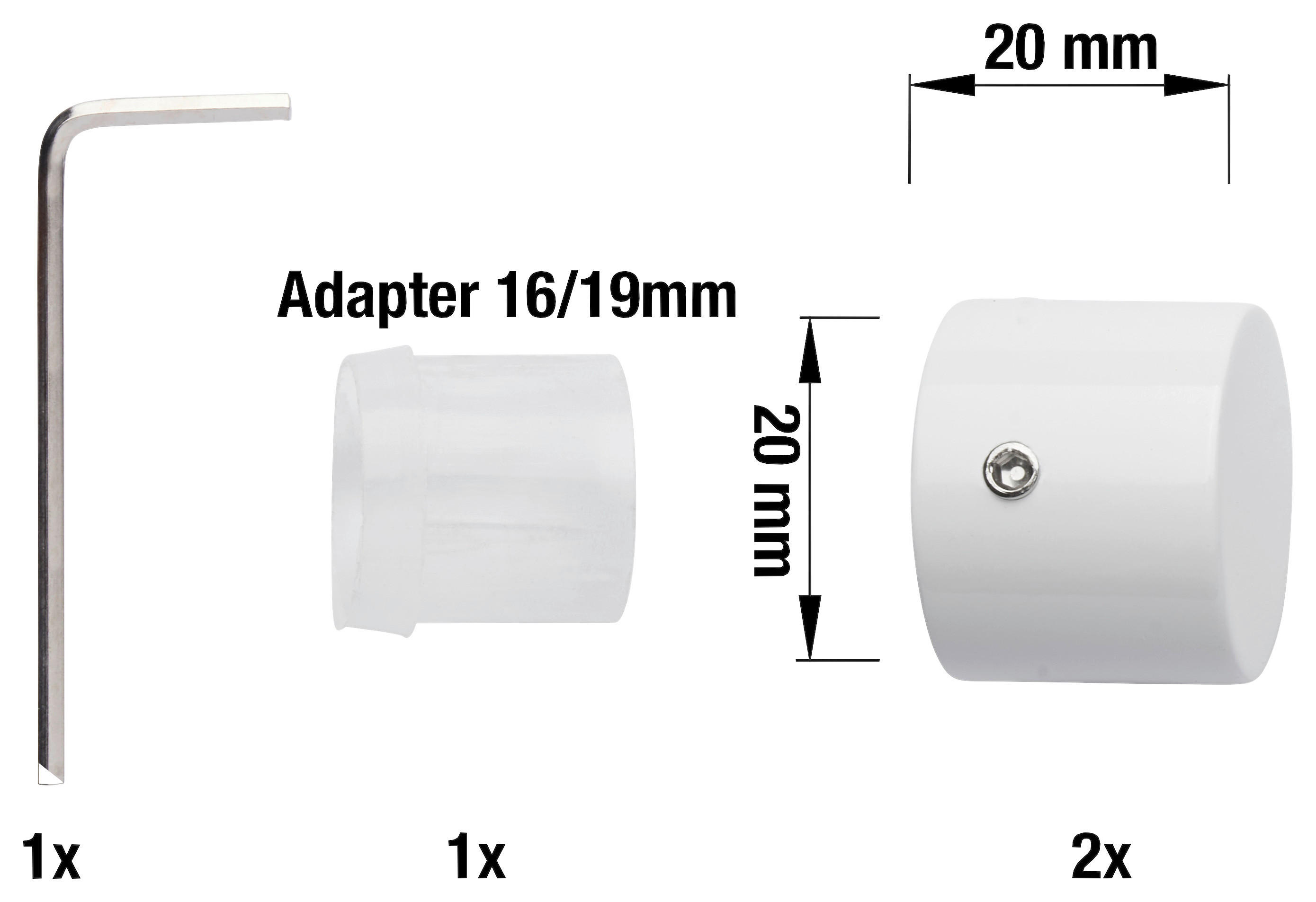 ondeco Endstück cap cap - weiß - ondeco