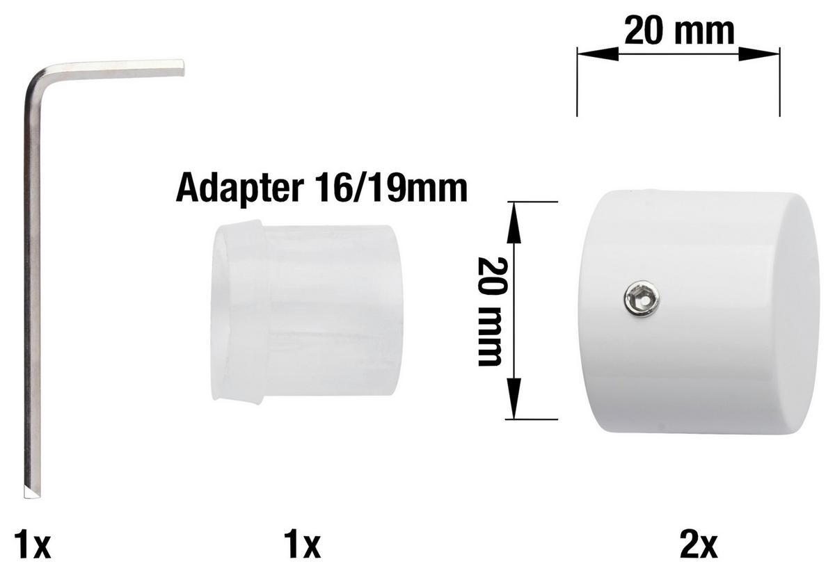 ondeco Endstück cap cap - weiß - ondeco