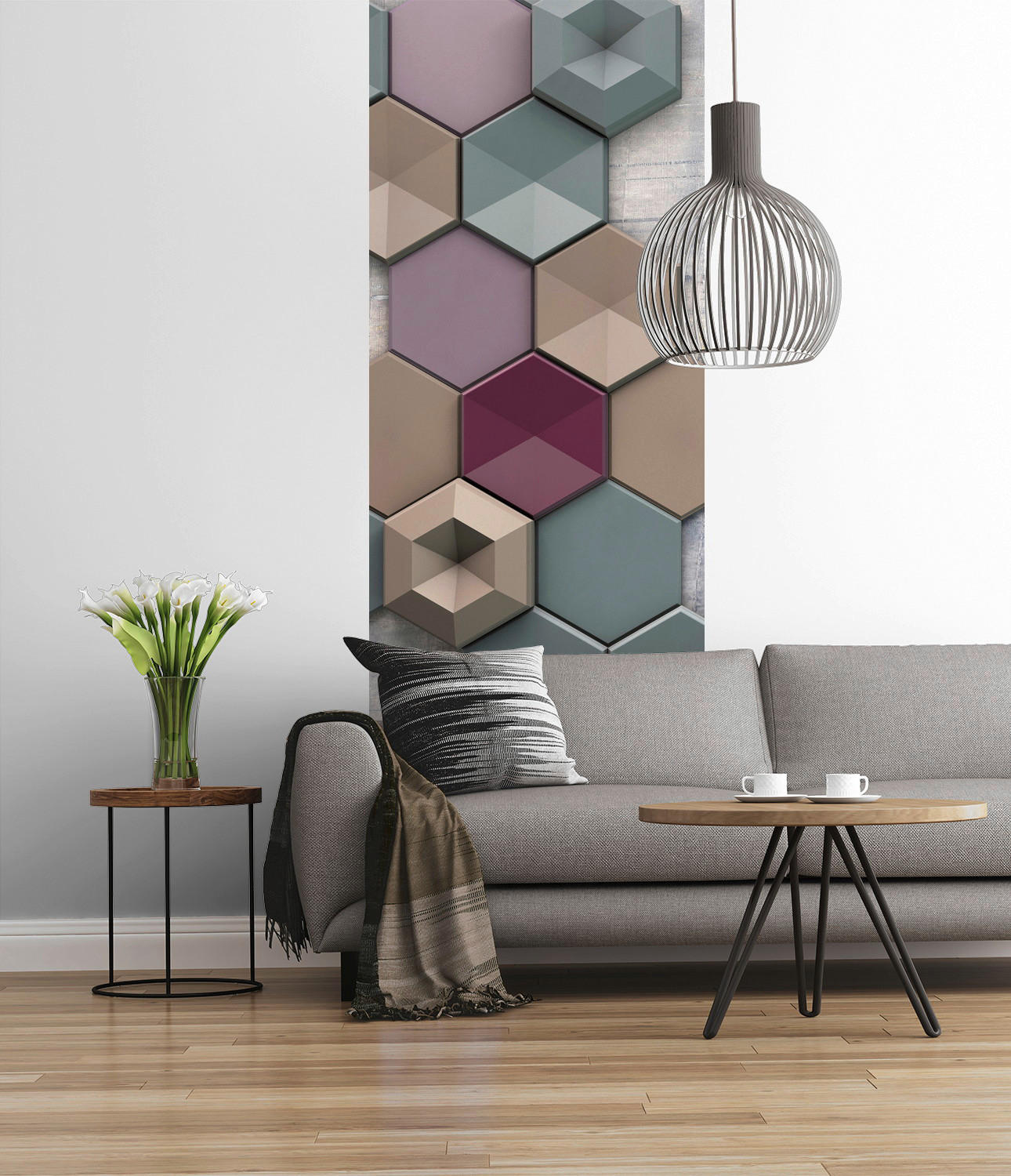 Komar Fototapete Hexagon B/L: ca. 100x280 cm Hexagon - (100,00/280,00cm) - Komar