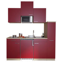 Respekta Küchenblock Economy rot B/H/T: ca. 180x200x60 cm Economy - Eiche/rot (180,00/200,00/60,00cm) - Respekta