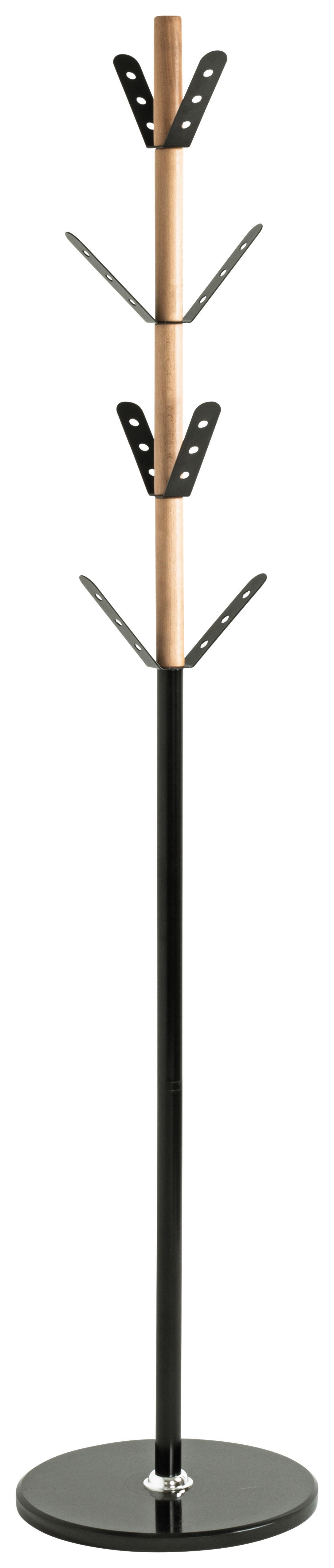 Garderobenständer  natur schwarz H/D: ca. 179x37 cm Bernie_Garderobenständer 54593 - natur/schwarz (37,00/179,00cm)