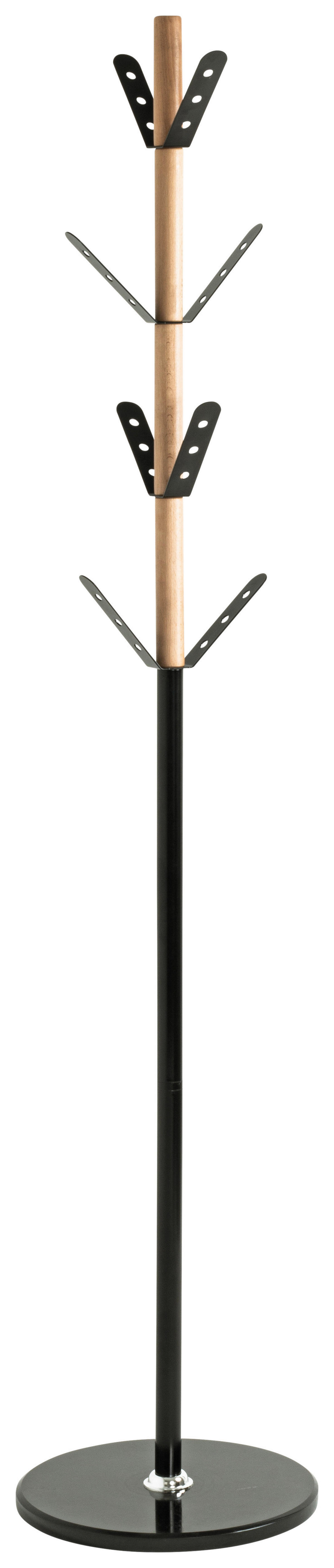 Garderobenständer  natur schwarz H/D: ca. 179x37 cm Bernie_Garderobenständer 54593 - natur/schwarz (37,00/179,00cm)