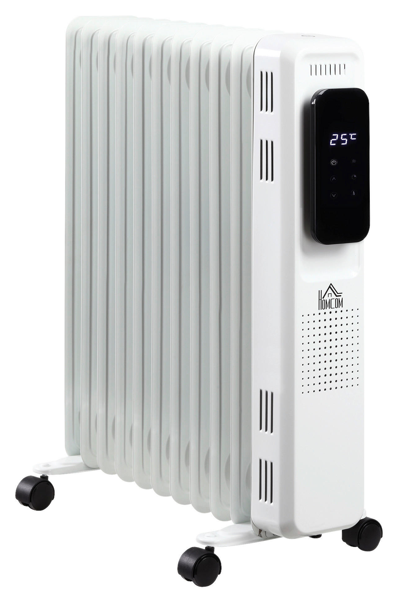 HOMCOM Ölradiator 820-275V90 weiß Kunststoff Edelstahl Polypropylen B/H/L: ca. 24x50,5x63 cm ca. 2720 W Ölradiator - weiß (63,00/24,00/50,50cm) - HOMCOM