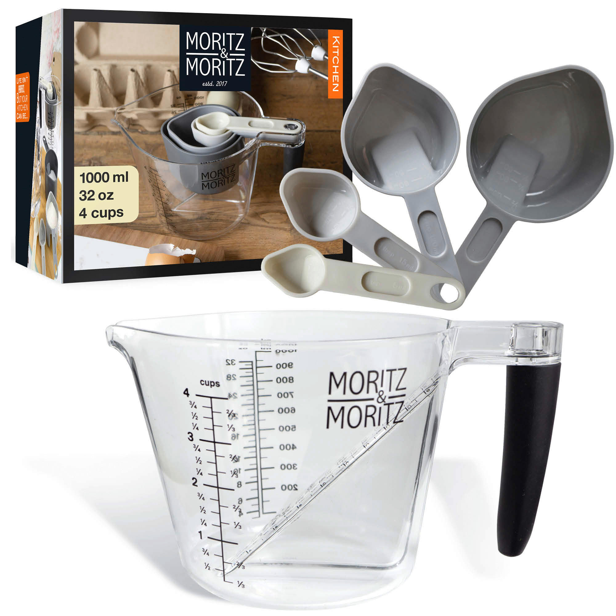 Moritz & Moritz Messbecher-Set glasklar