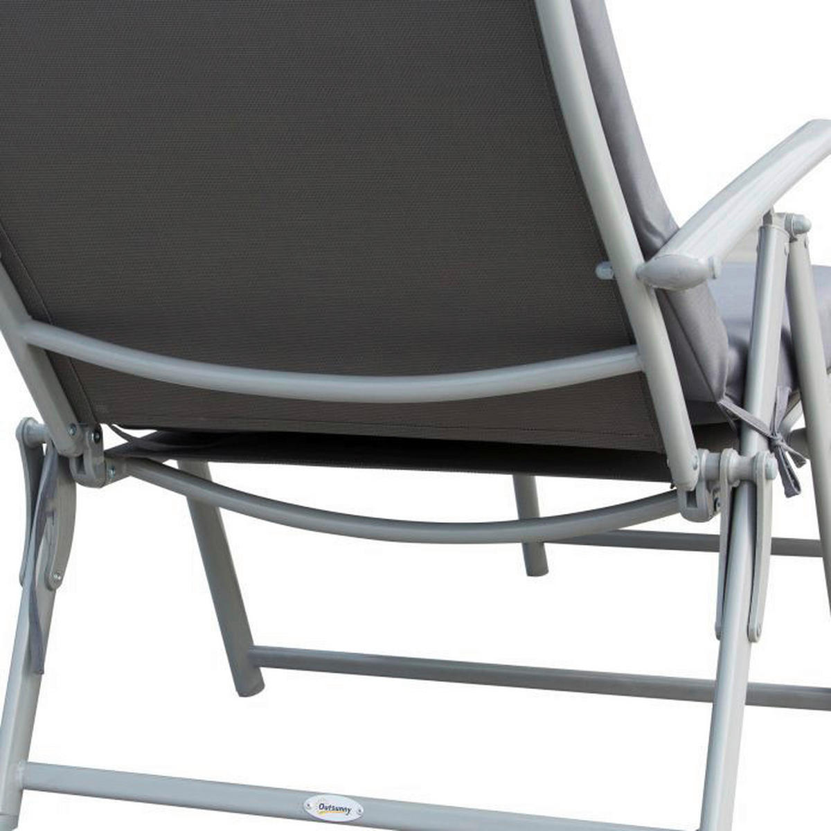 Outsunny Sonnenliege schwarz Metall B/H/L: ca. 64x101x180 cm Sonnenliege - schwarz (180,00/64,00/101,00cm) - Outsunny