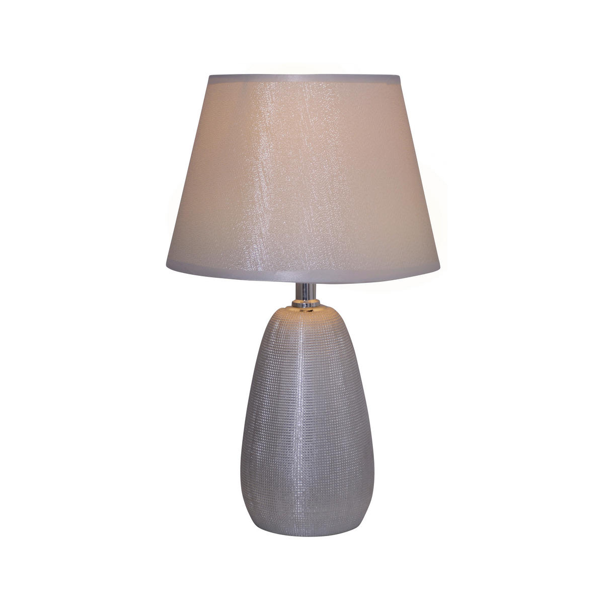 Näve Leuchten Tischleuchte 3150359 silber Keramik B/H/T: ca. 10x37x10 cm E14 1 Brennstellen Simply Ceramics - silber (10,00/37,00/10,00cm) - Näve Leuchten