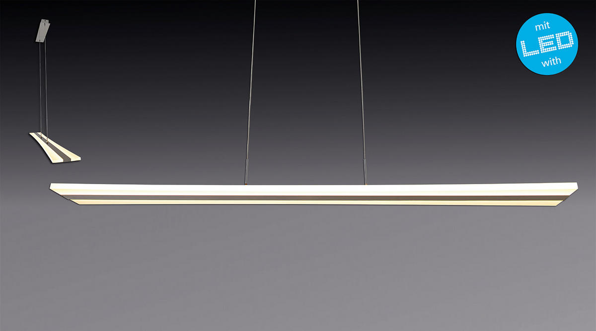 Näve Leuchten Pendelleuchte 7060150 stahlfarbig Kunststoff Metall B/H/T: ca. 16x120x100 cm null 2 Brennstellen Tiara - stahlfarbig (16,00/120,00/100,00cm) - Näve Leuchten