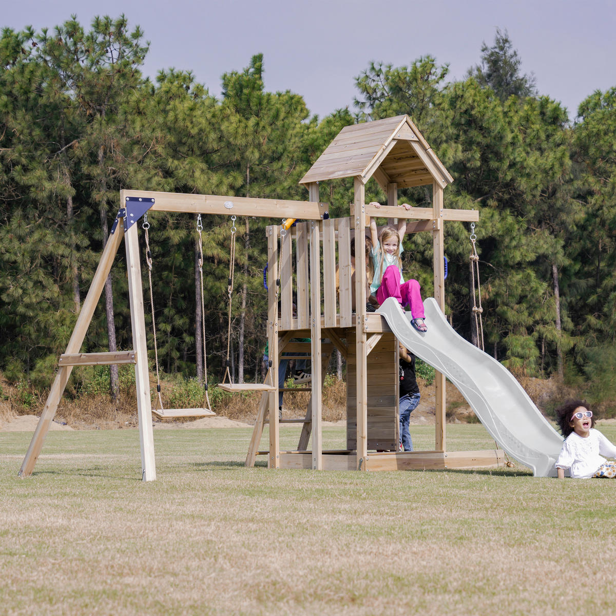 AXI Spielturm Moos braun B/H/L: ca. 342x267x375 cm Moos - braun/weiß (375,00/342,00/267,00cm) - AXI