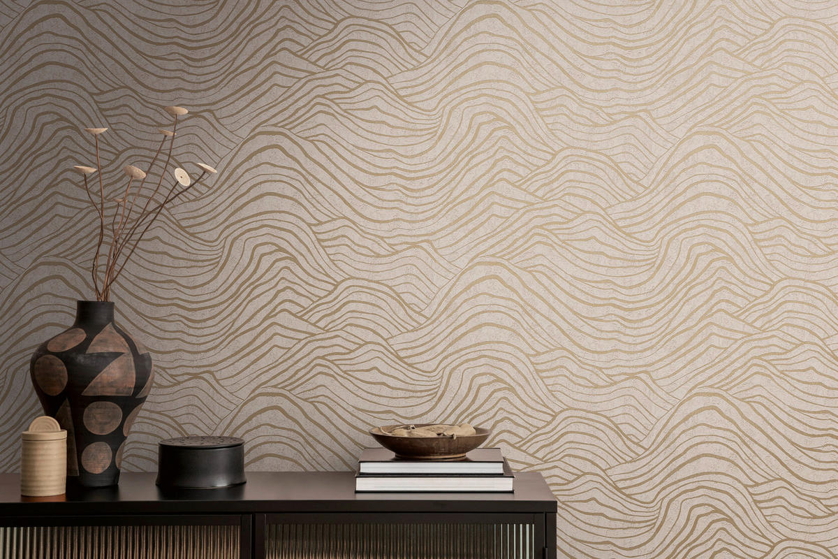 A.S.Création Vliestapete beige grau gold B/H/D: ca. 53x1005x8,4 cm Vliestapete - beige/gold (8,40/1005,00cm) - A.S.Creation