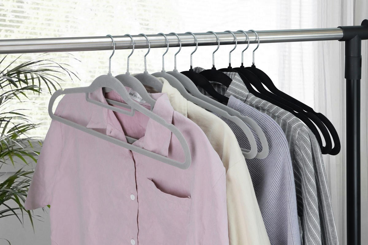 Kleiderbügel grau Kunststoff Kleiderbügel_10tlg. - schwarz/grau