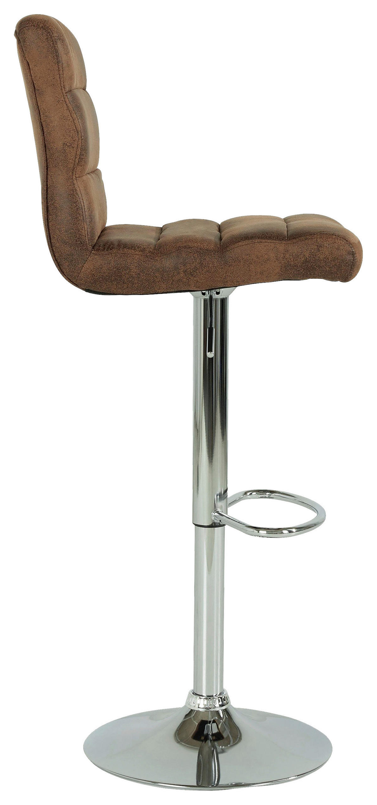 Barhocker PHIL  2er-Set braun Vintage Chrom Kunstleder Metall PHIL  2er-Set - braun/Chrom - byLIVING