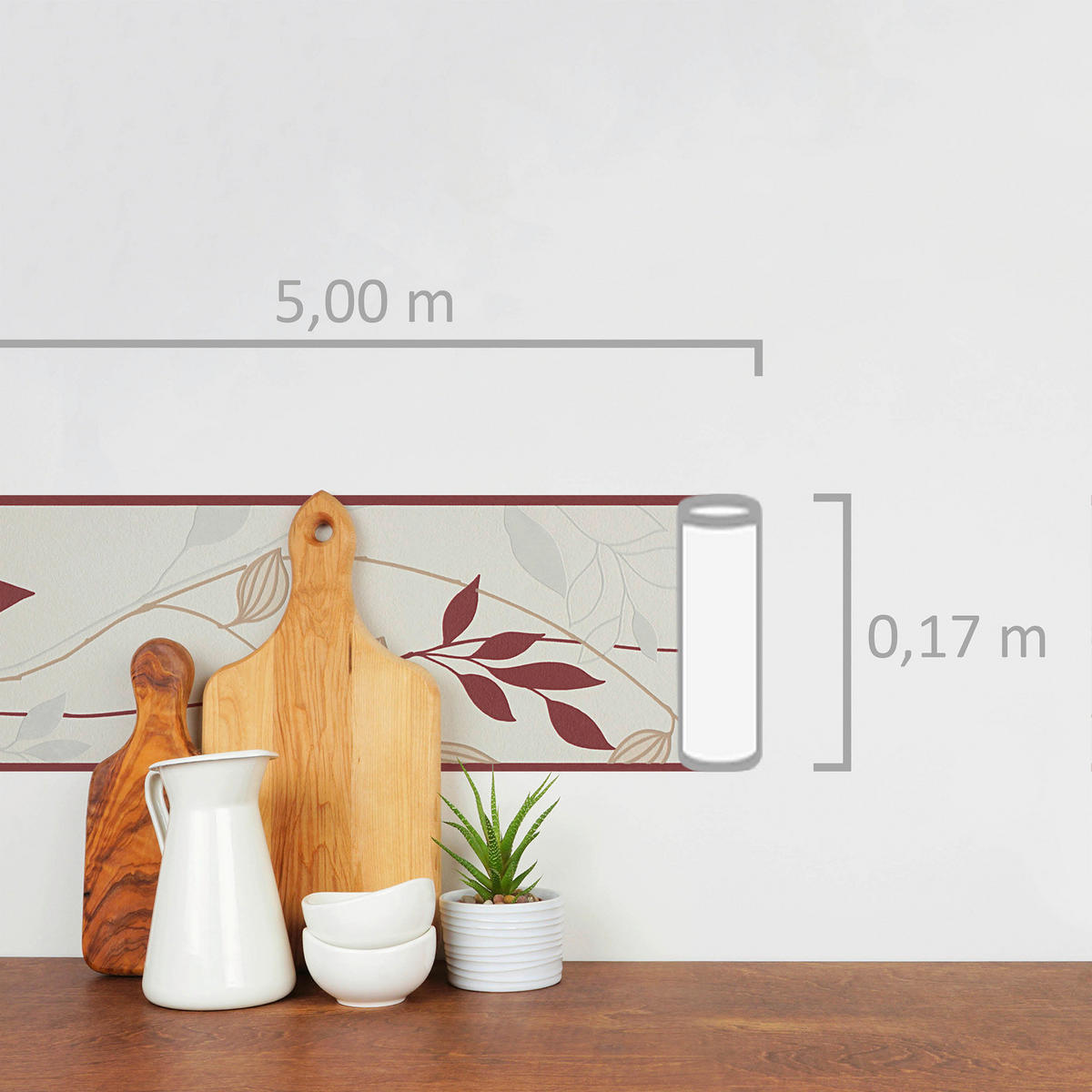 A.S.Creation Bordüre rot creme B/H/D: ca. 17x500x7 cm Bordüre_Vlies - creme/rot (7,00/500,00cm) - A.S.Creation