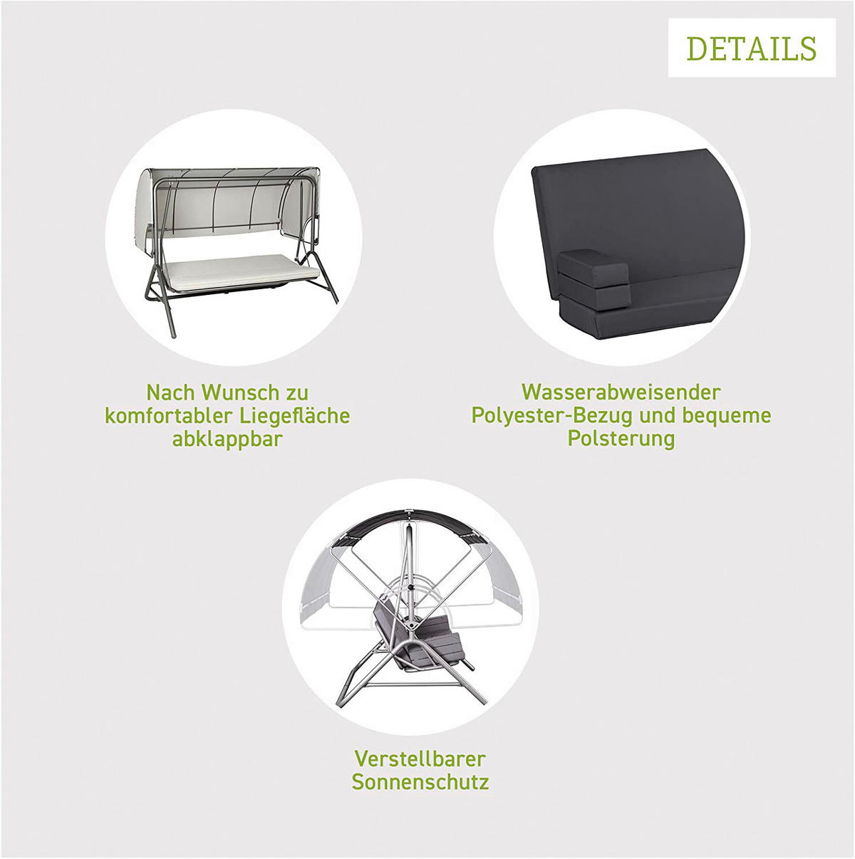 Acamp Gartenliege Star Star - (217,00/177,00/145,00cm) - Acamp
