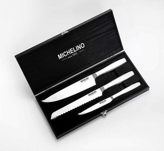 MICHELINO Messerset silber Edelstahl 3 t...