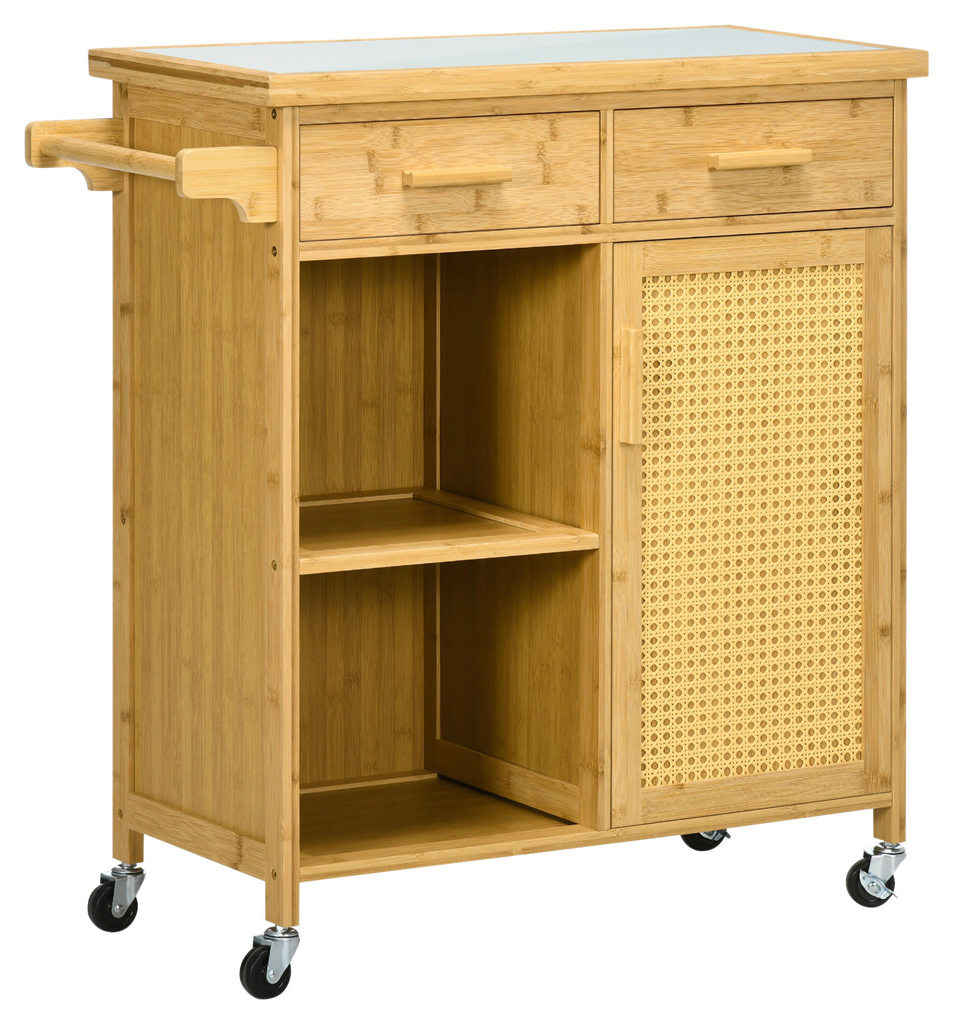 HOMCOM Küchenwagen natur Edelstahl B/H/L: ca. 36x84x85 cm Küchenwagen - natur (85,00/36,00/84,00cm) - HOMCOM