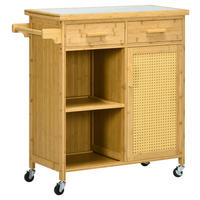 HOMCOM Küchenwagen natur Edelstahl B/H/L: ca. 36x84x85 cm Küchenwagen - natur (85,00/36,00/84,00cm) - HOMCOM