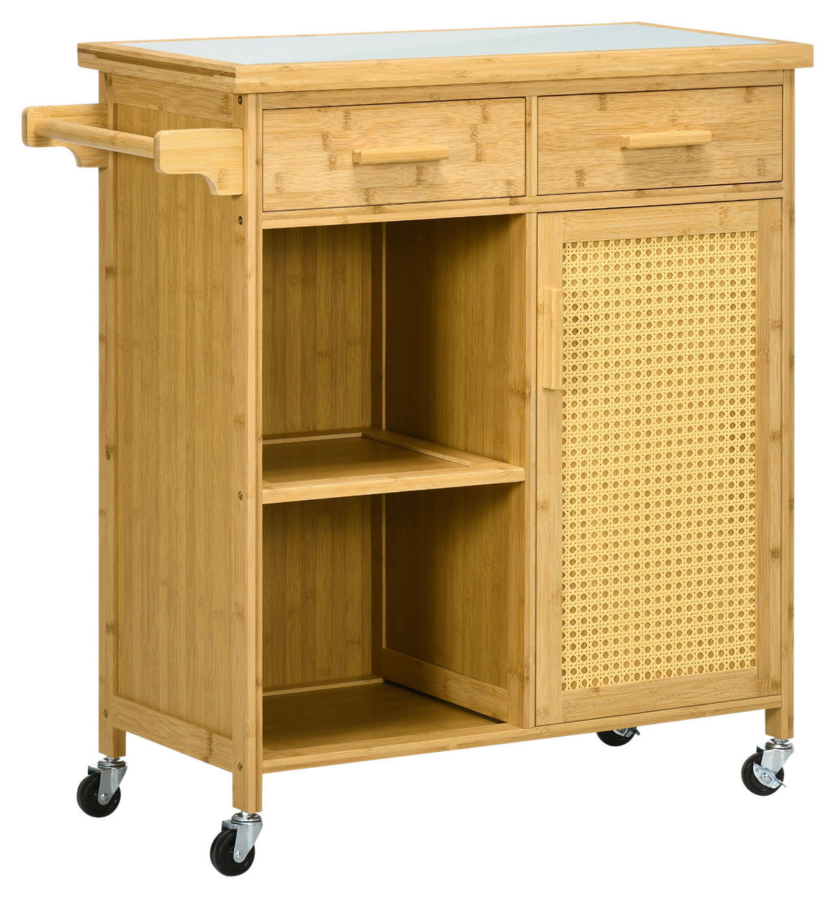 HOMCOM Küchenwagen natur Edelstahl B/H/L: ca. 36x84x85 cm Küchenwagen - natur (85,00/36,00/84,00cm) - HOMCOM